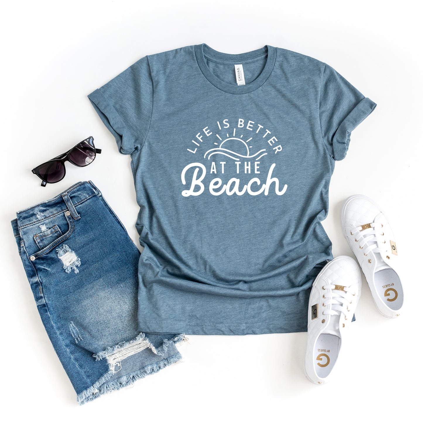 Life Is Better At The Beach Sun | Short Sleeve Graphic Tee