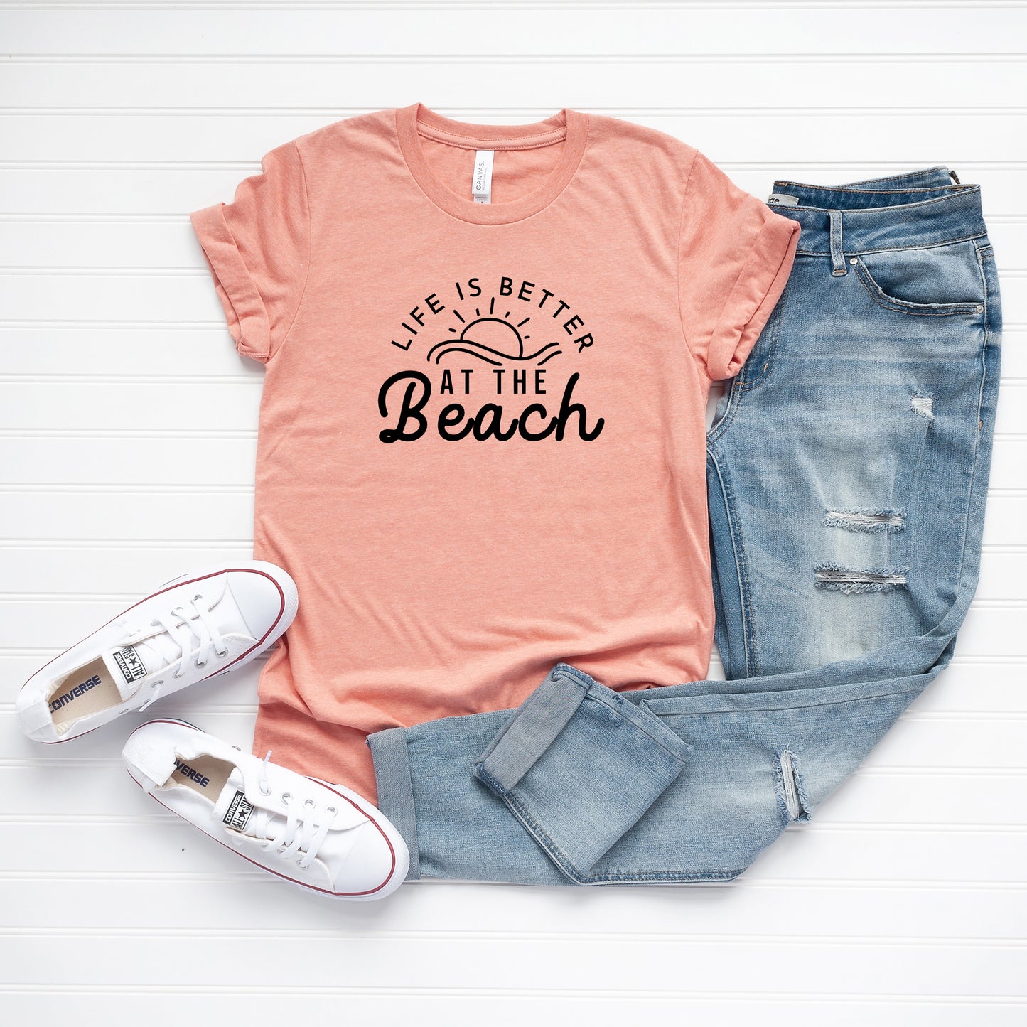 Life Is Better At The Beach Sun | Short Sleeve Graphic Tee