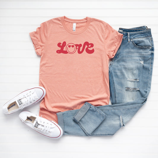 Love Smiley Face | Short Sleeve Graphic Tee