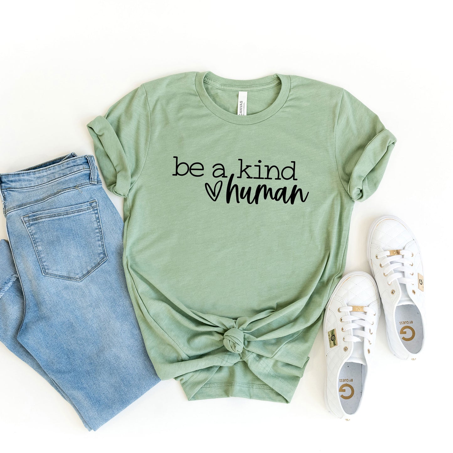 Be A Kind Human Heart | Short Sleeve Graphic Tee