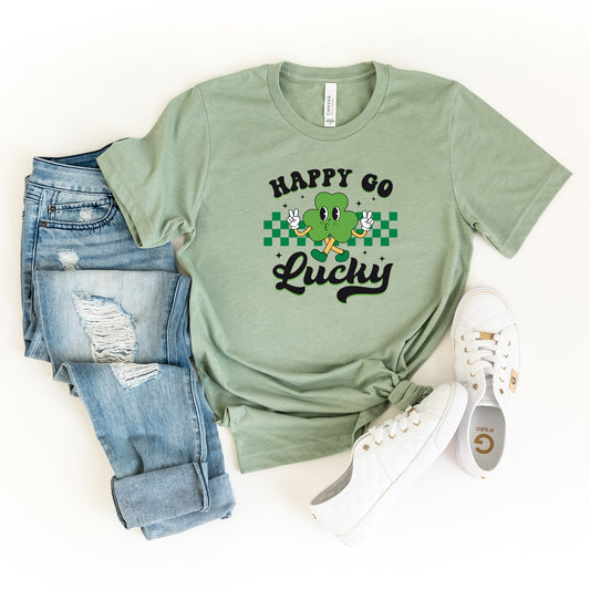 Happy Go Lucky Checkered | Short Sleeve Graphic Tee