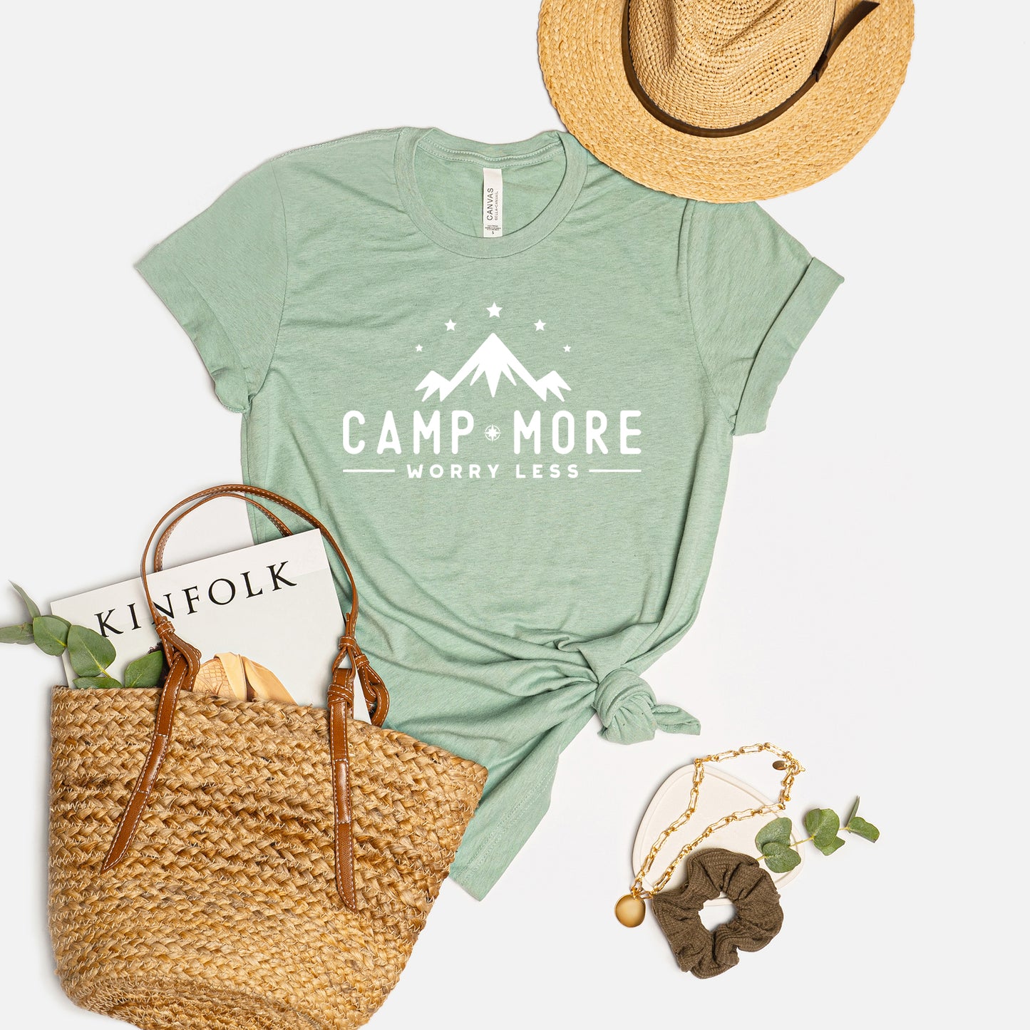 Camp More Worry Less Mountains | Short Sleeve Graphic Tee