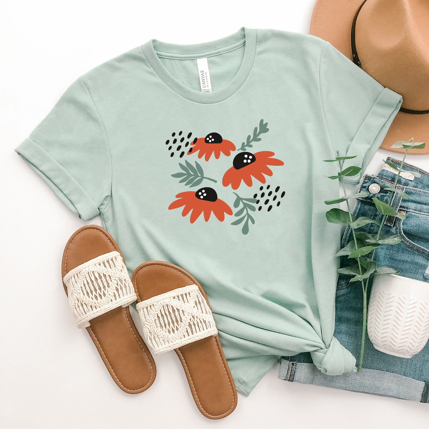 Poppies And Ruscus | Short Sleeve Graphic Tee
