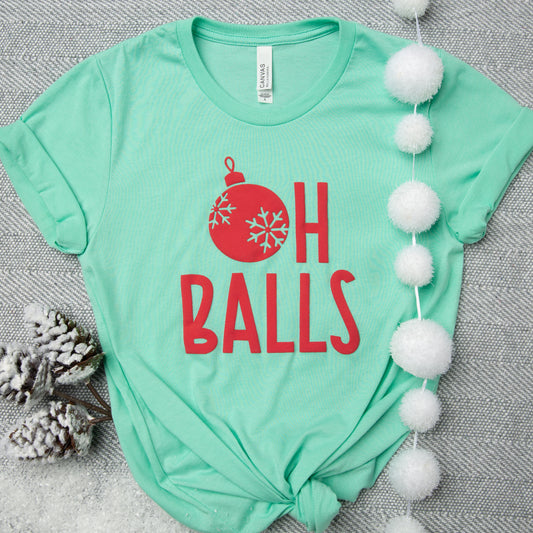 Oh Balls- Red Puff Ink | Short Sleeve Graphic Tee