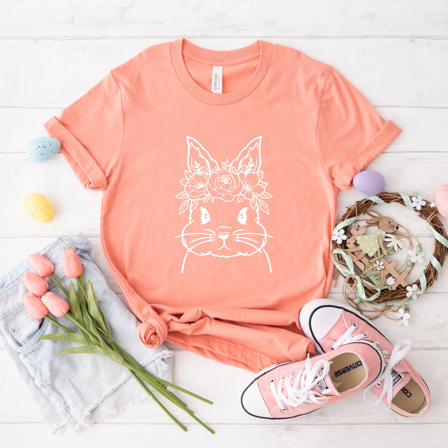 Bunny Face Floral | Short Sleeve Graphic Tee
