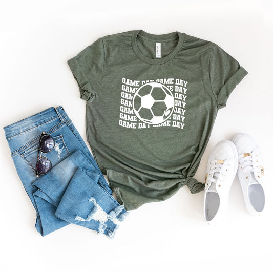 Soccer Game Day Stacked | Short Sleeve Graphic Tee