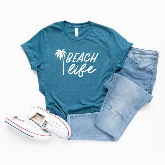Beach Life Palm Trees | Short Sleeve Graphic Tee