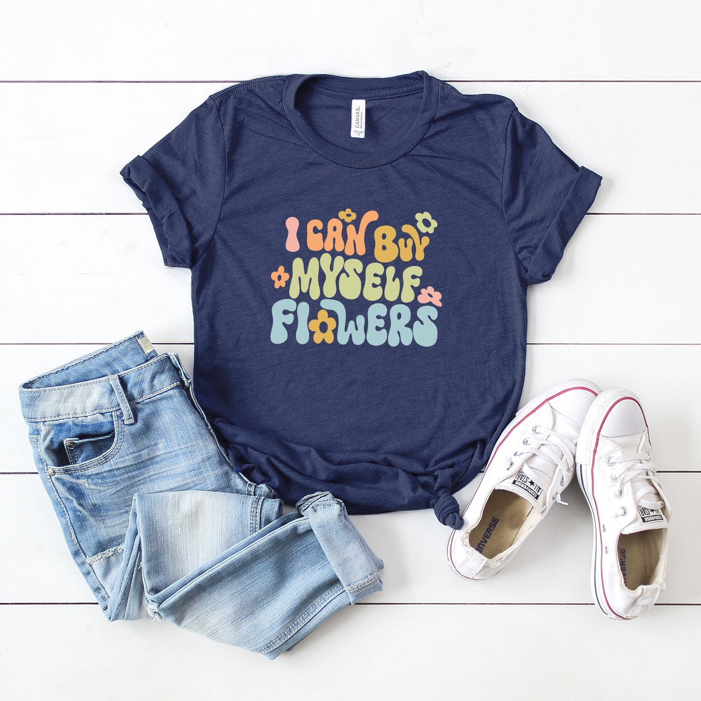 I Can Buy Myself Flowers Colorful | Short Sleeve Graphic Tee