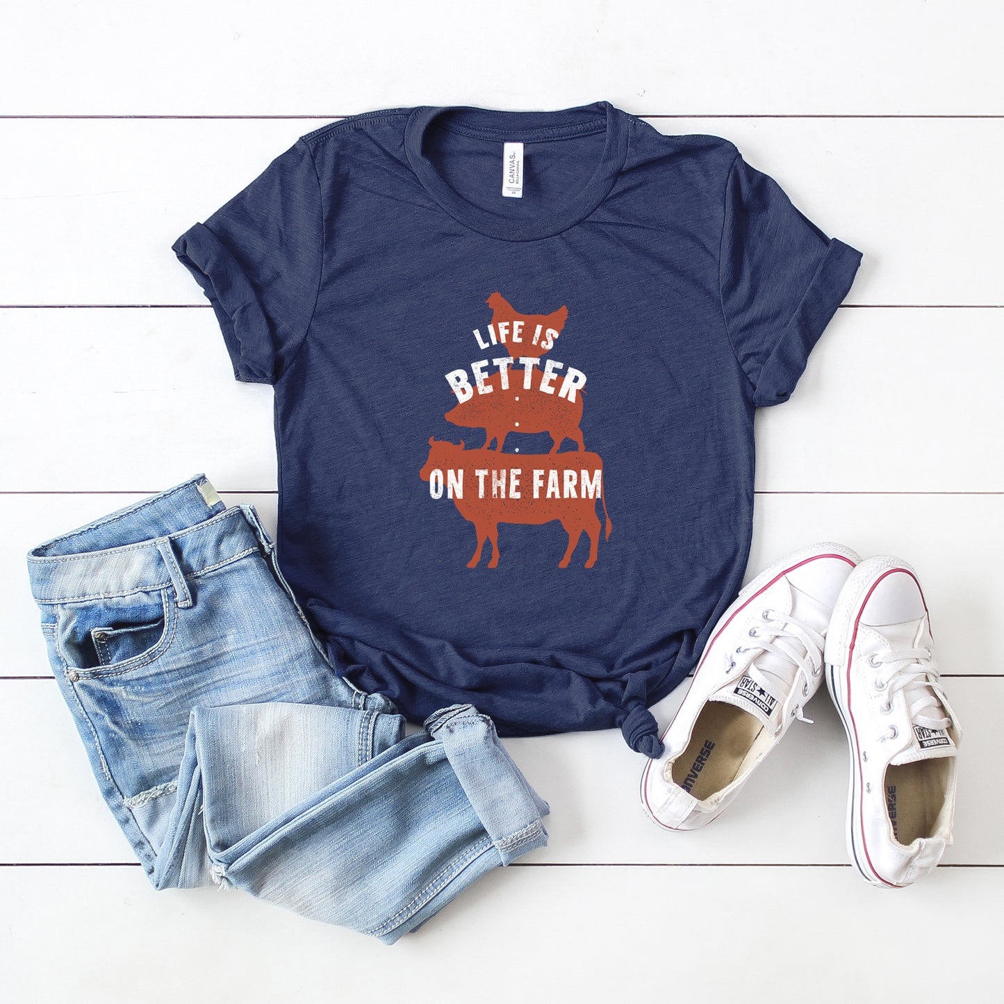 Life Is Better On The Farm Colorful | Short Sleeve Graphic Tee