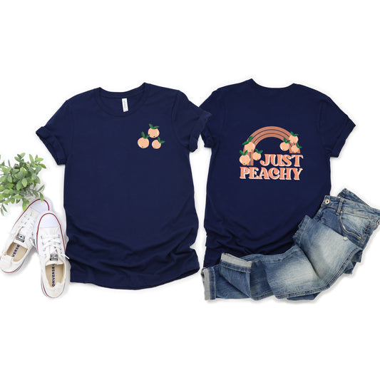 Just Peachy Rainbow | Front & Back Short Sleeve Graphic Tee