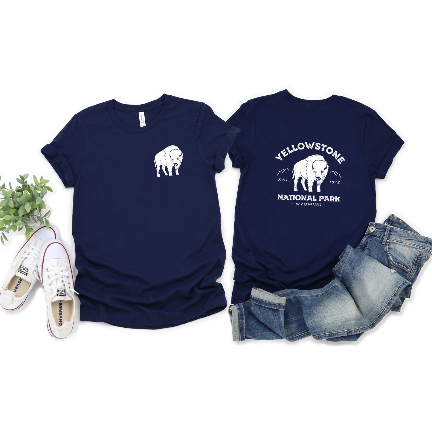Vintage Yellowstone National Park | Front & Back Short Sleeve Graphic Tee