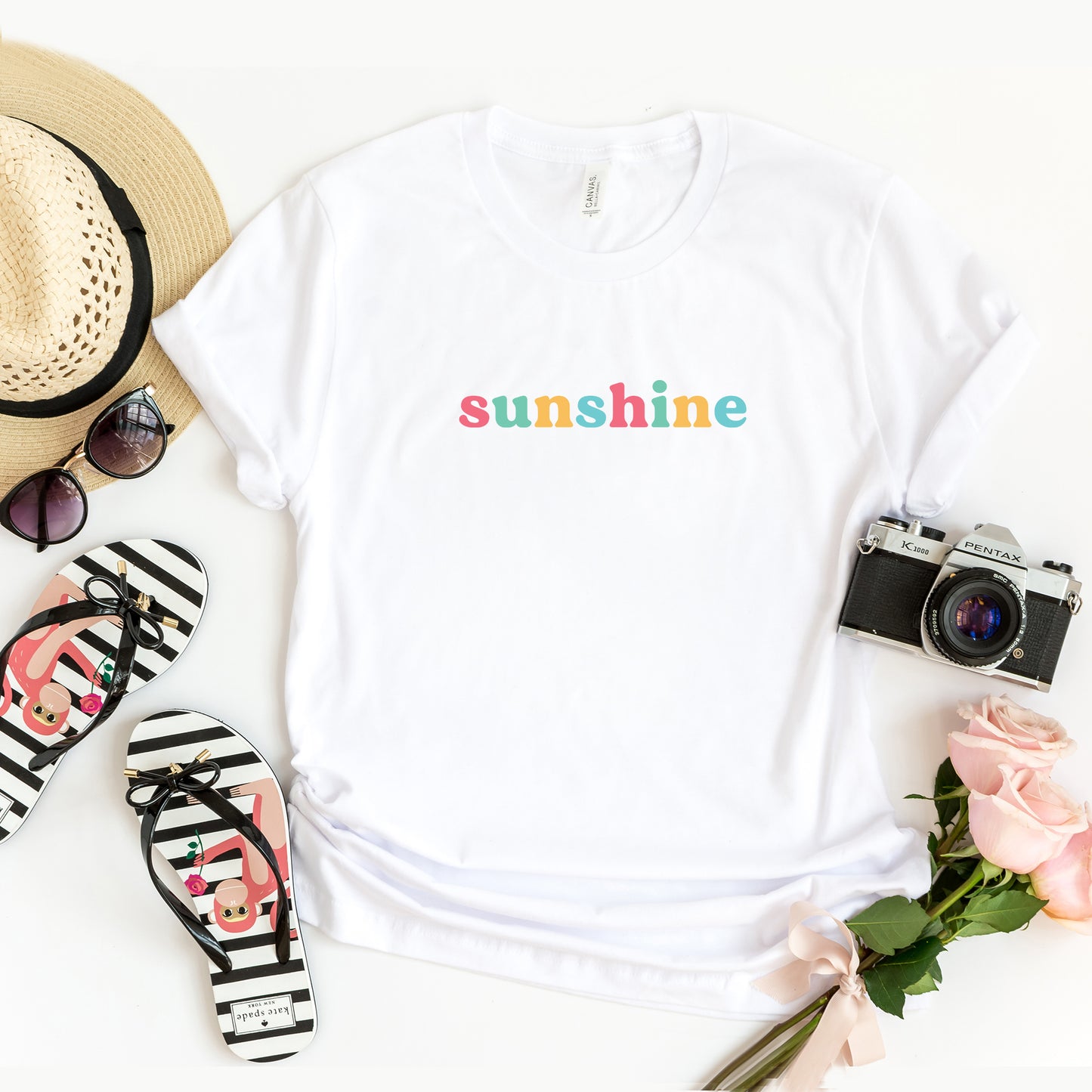 Sunshine - Colorful Words | Short Sleeve Graphic Tee