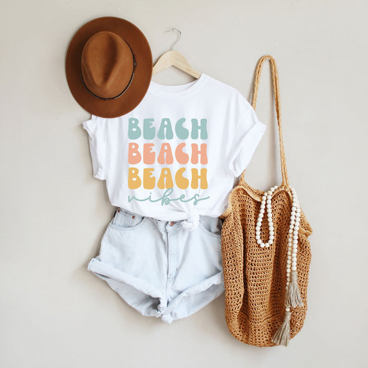 Beach Vibes Stacked | Short Sleeve Graphic Tee