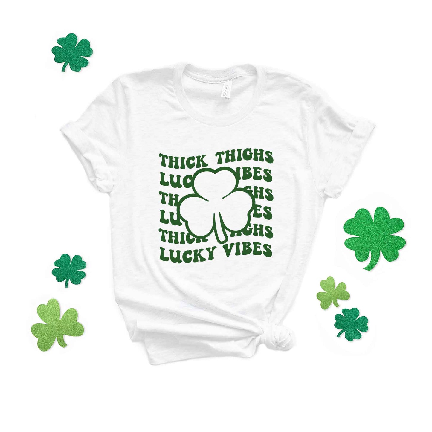 Thick Thighs Lucky Vibes | Short Sleeve Graphic Tee