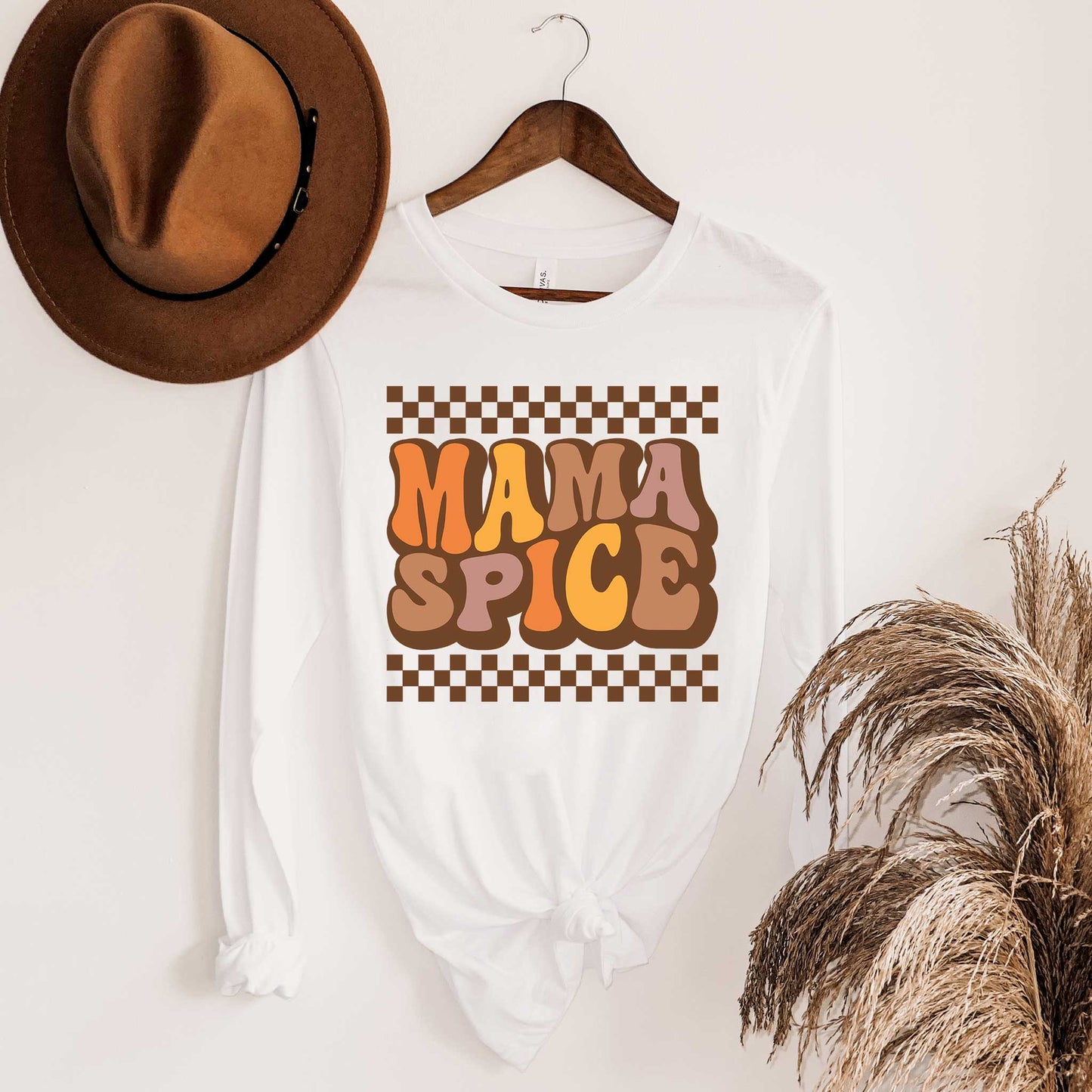 Mama Spice Checkered | Long Sleeve Crew Neck