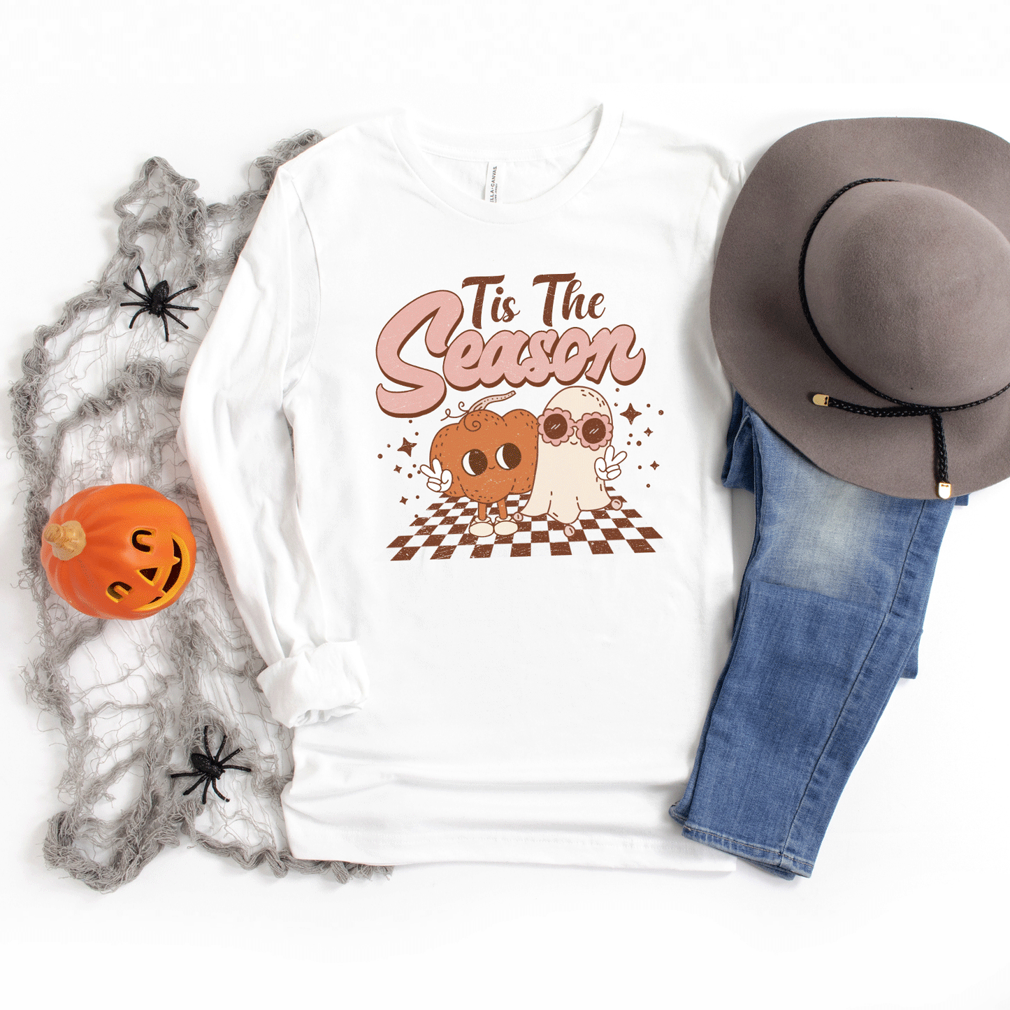 Tis The Season Pumpkin Ghost | Long Sleeve Crew Neck