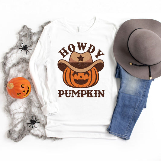 Howdy Pumpkin Hat | Long Sleeve Crew Neck