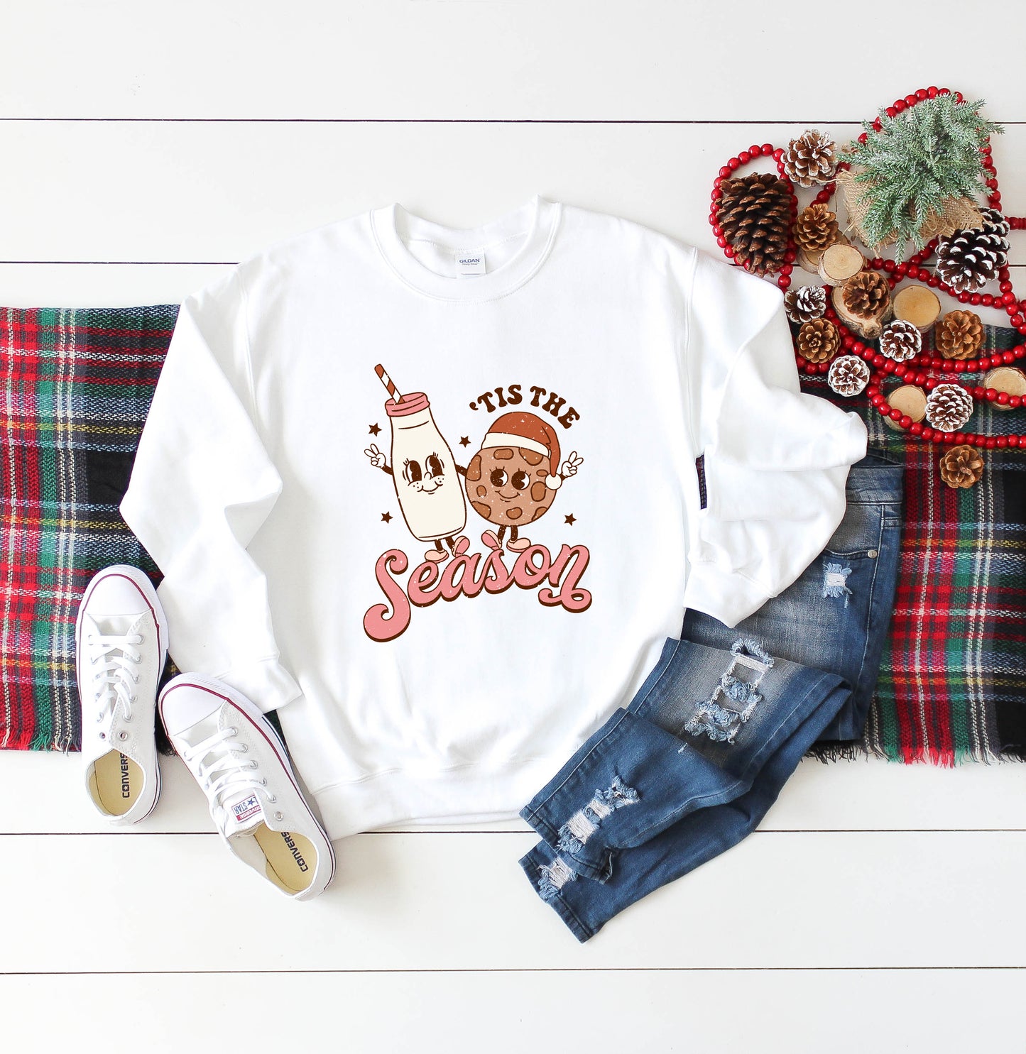 Tis The Season Milk And Cookie | Sweatshirt