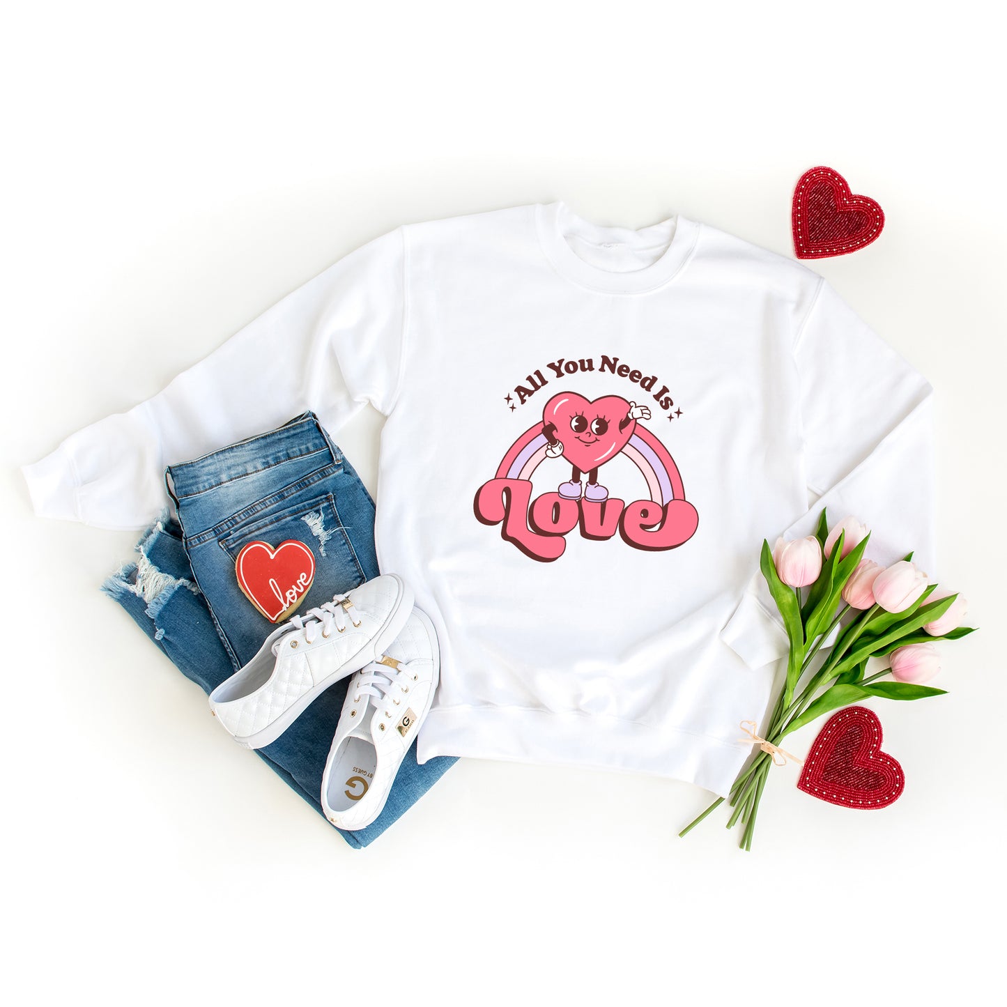 All You Need Is Love Heart Rainbow | Sweatshirt