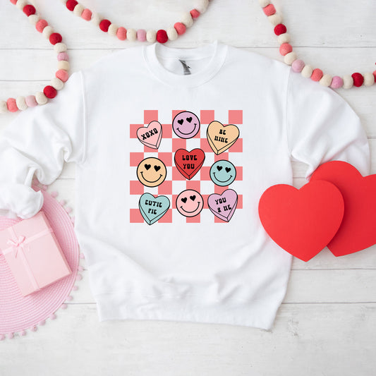 Candy Heart Smile Solid | Sweatshirt