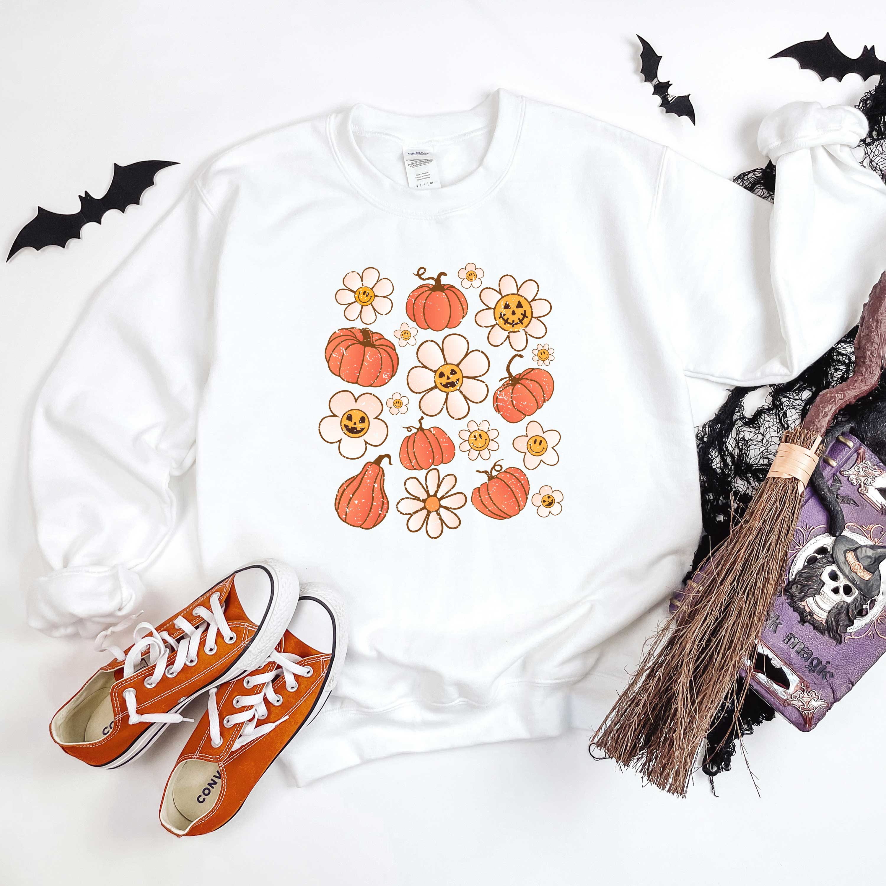 Distressed Flowers and Pumpkins | Sweatshirt