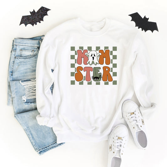 Checkered Momster Ghost | Sweatshirt