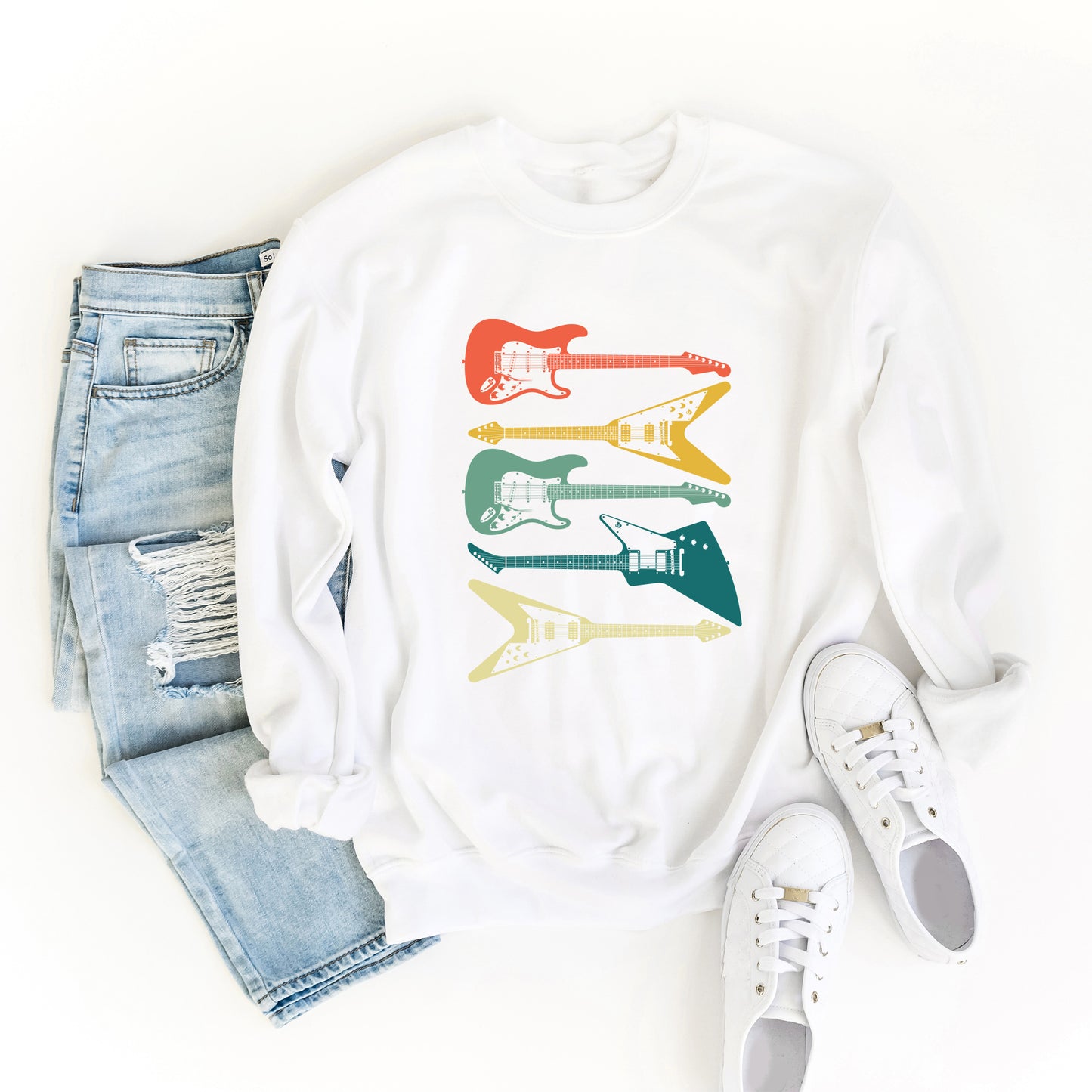 Colorful Electric Guitar Stacked | Sweatshirt