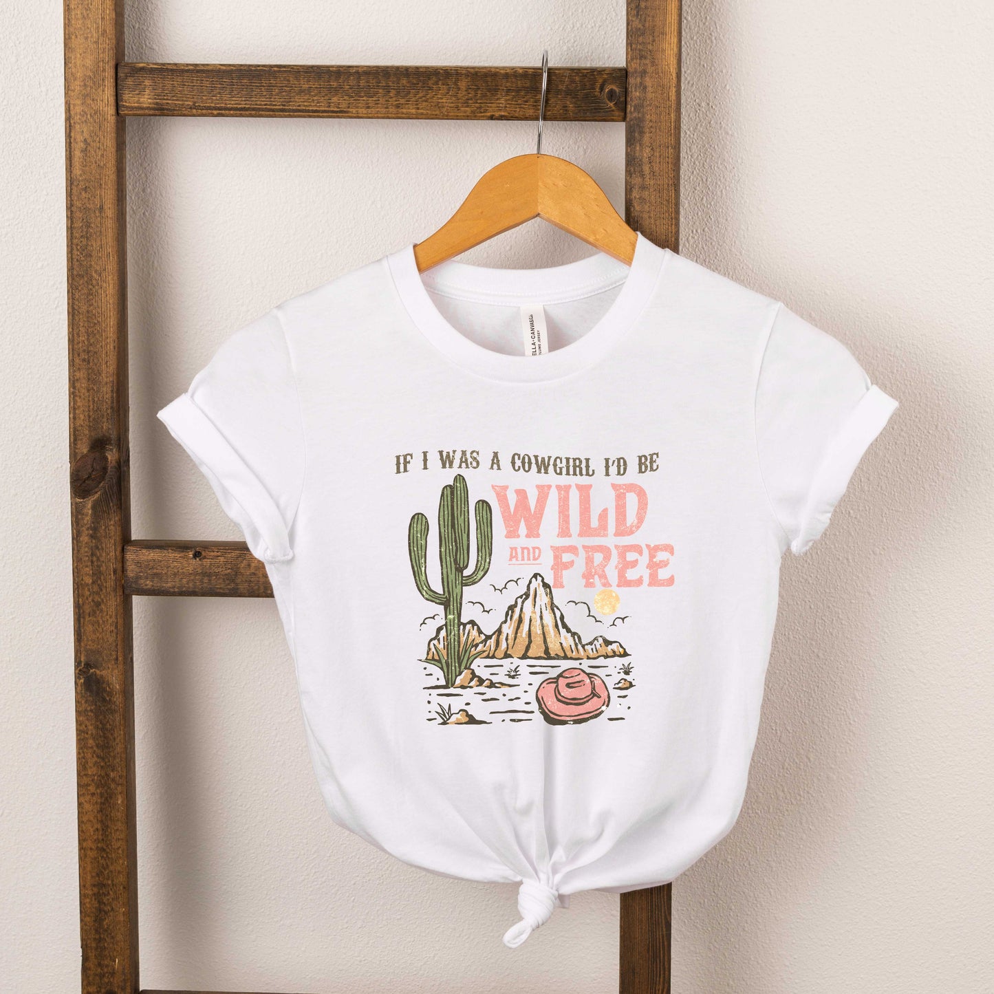 Retro Wild And Free Cowgirl | Youth Short Sleeve Graphic Tee