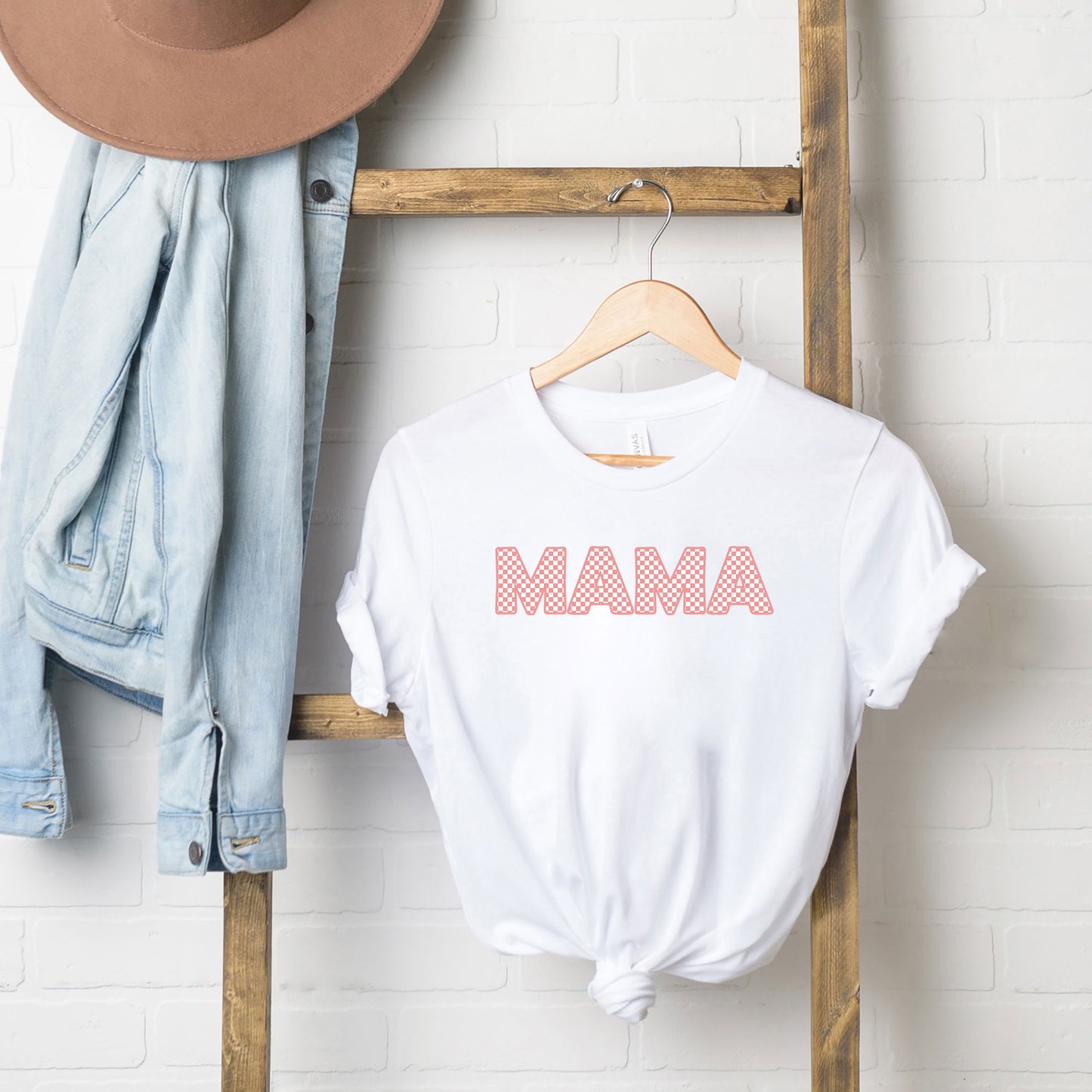 Pink Checkered Mama | Short Sleeve Graphic Tee