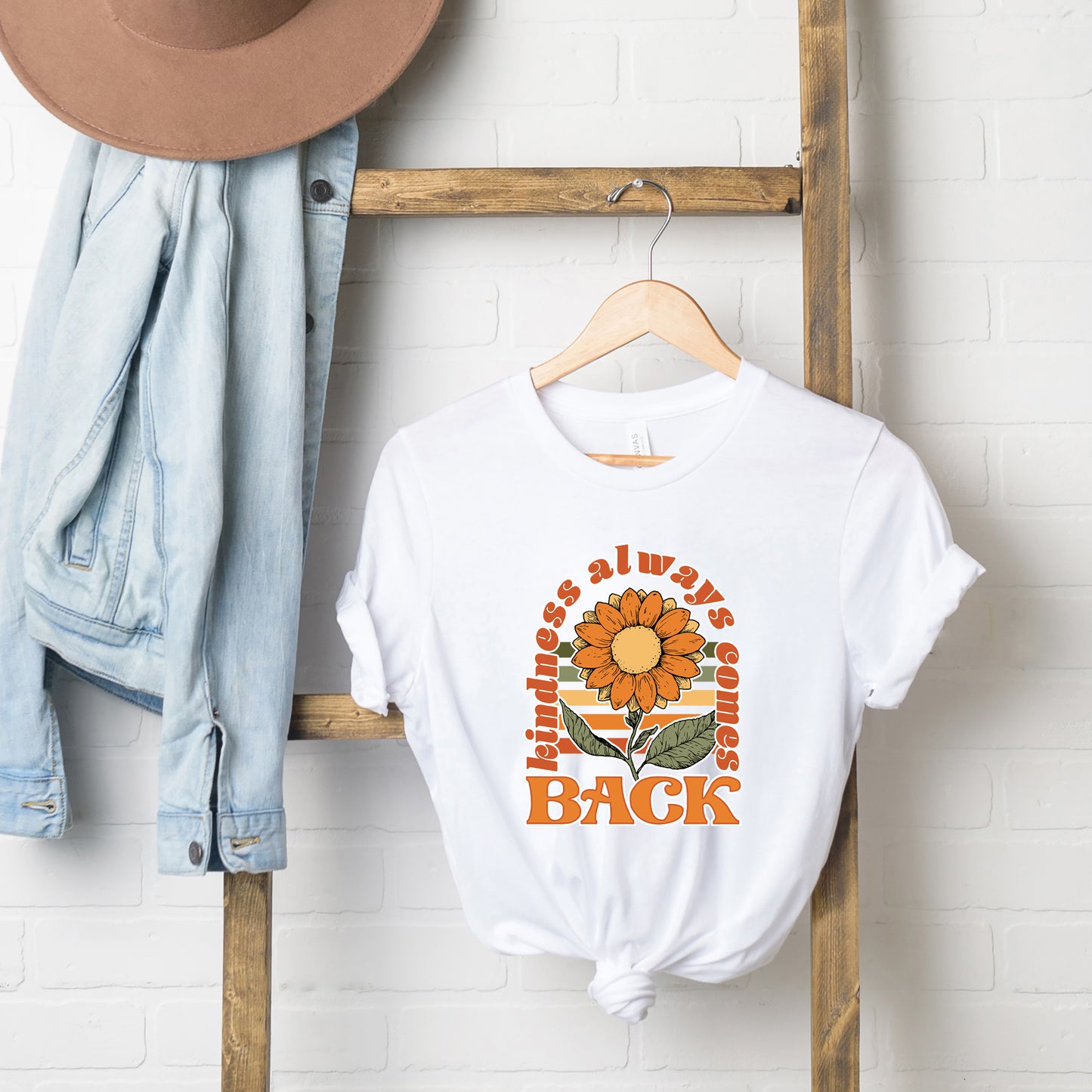 Kindness Always Comes Back Retro Flower | Short Sleeve Graphic Tee