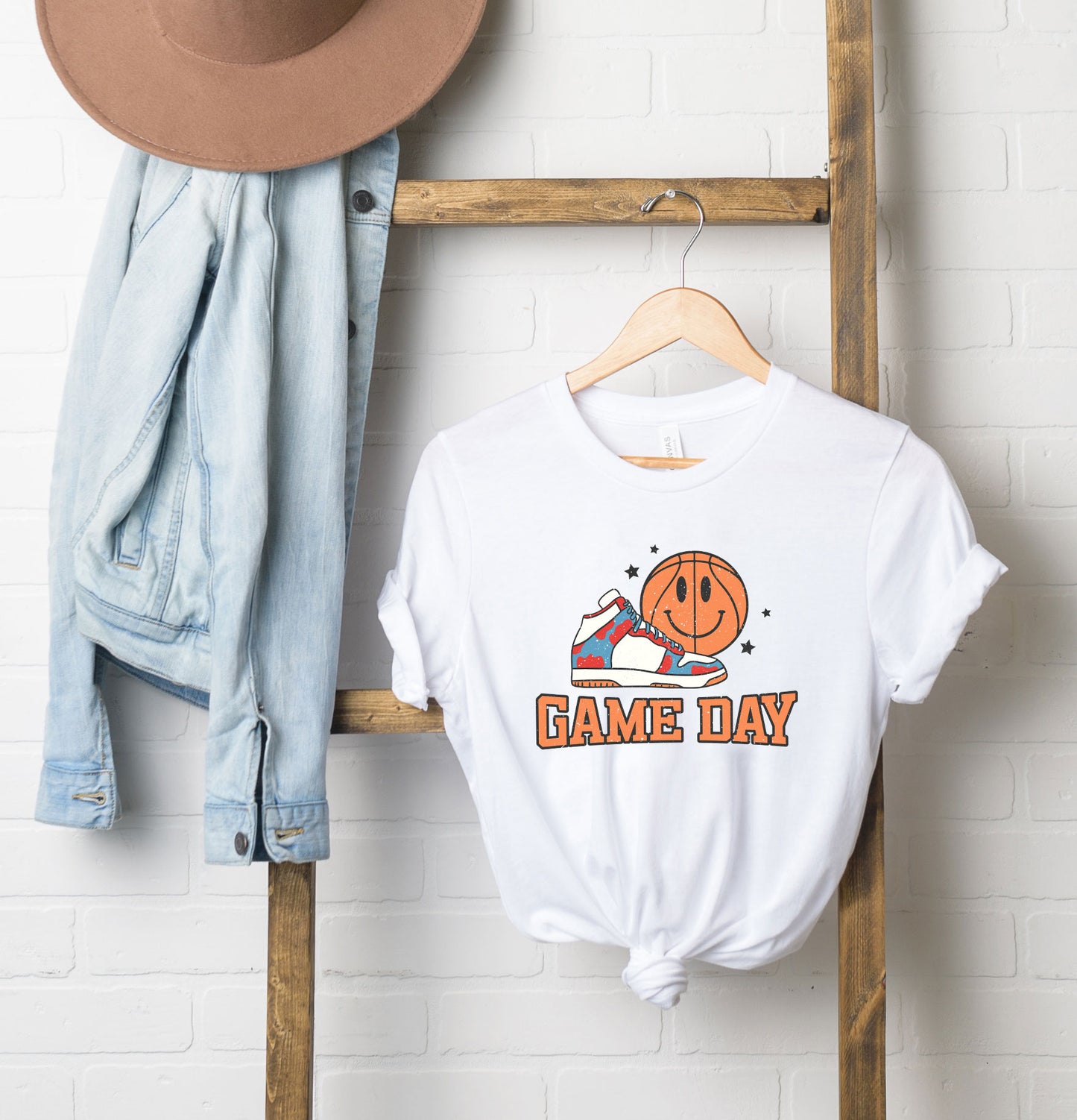 Vintage Game Day Basketball | Short Sleeve Graphic Tee