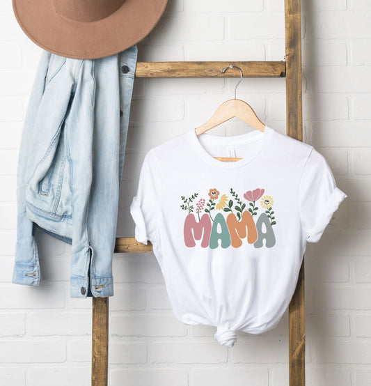 Mama Flowers Colorful | Short Sleeve Graphic Tee