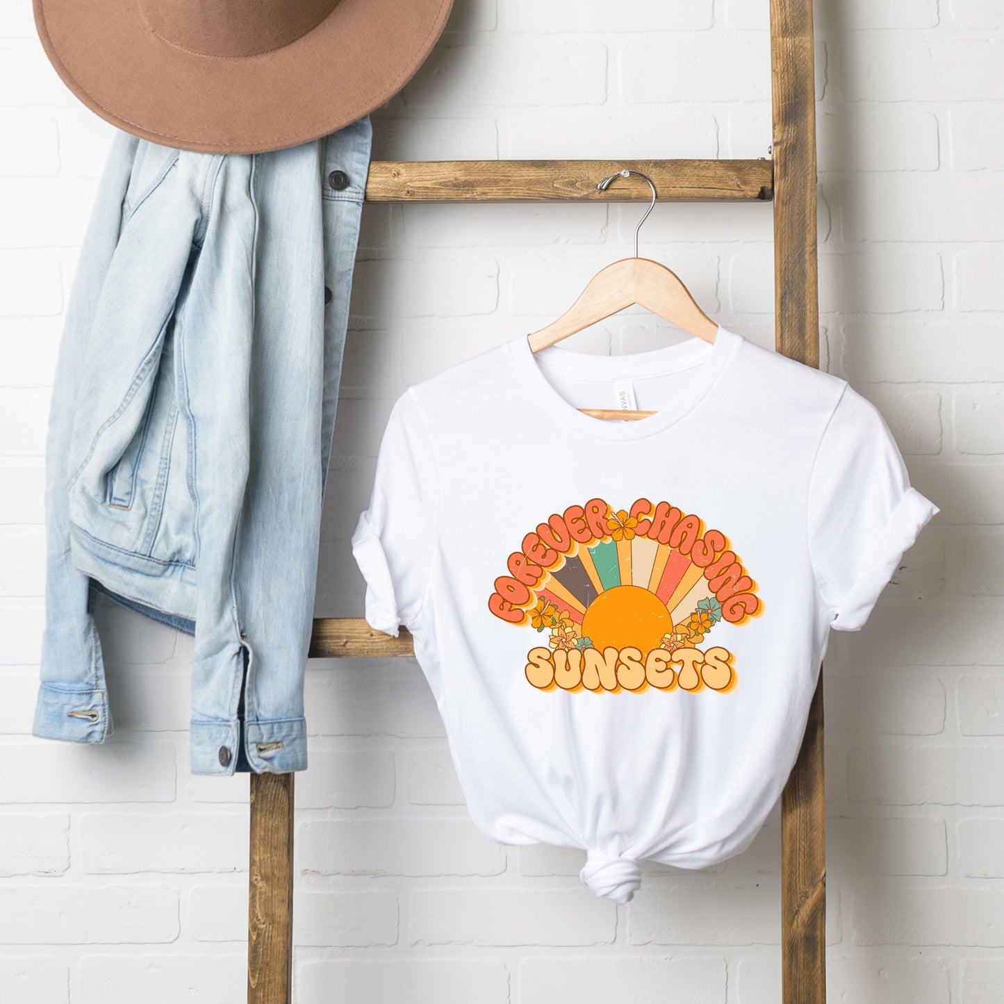 Retro Forever Chasing Sunsets | Short Sleeve Graphic Tee