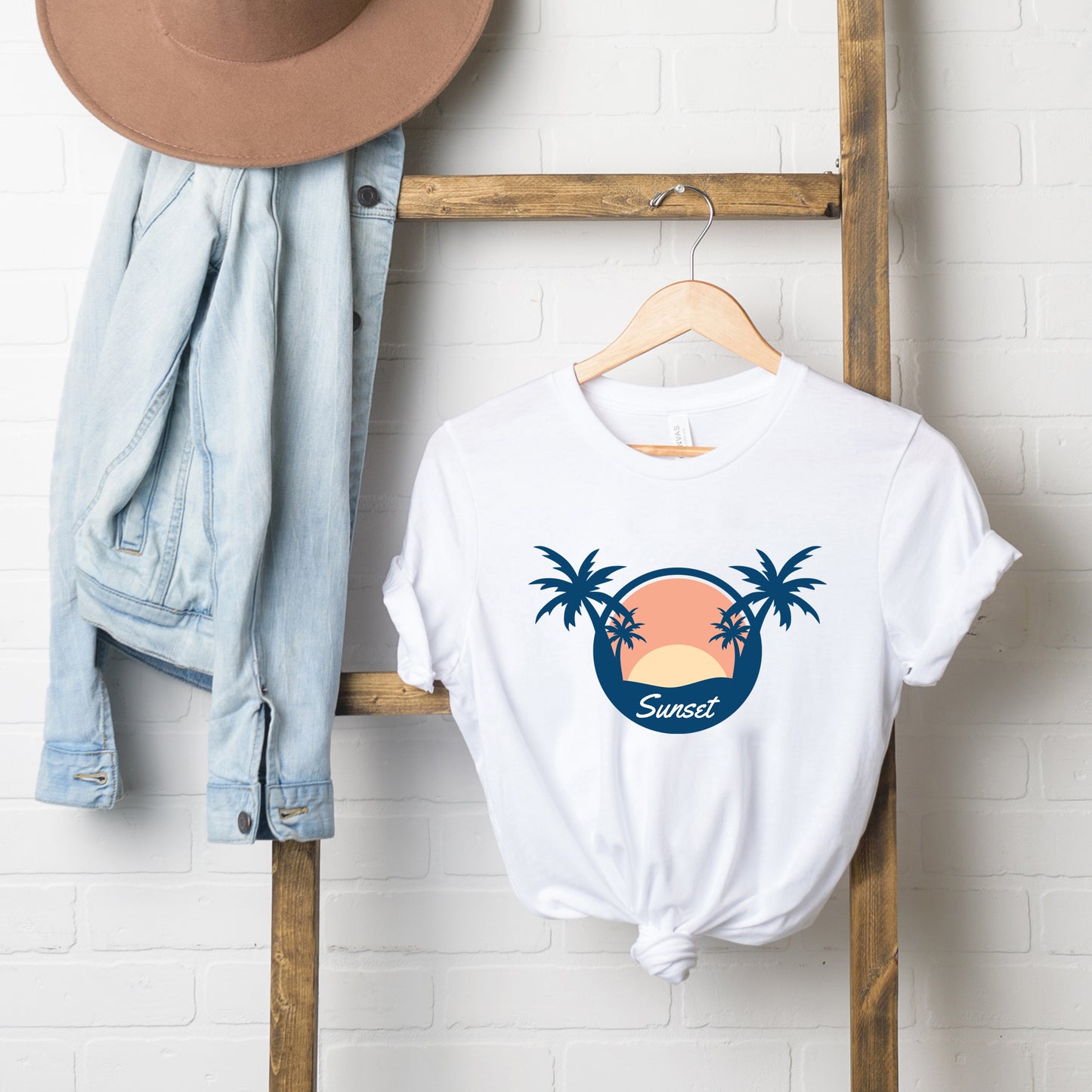Sunset Palm Trees | Short Sleeve Graphic Tee