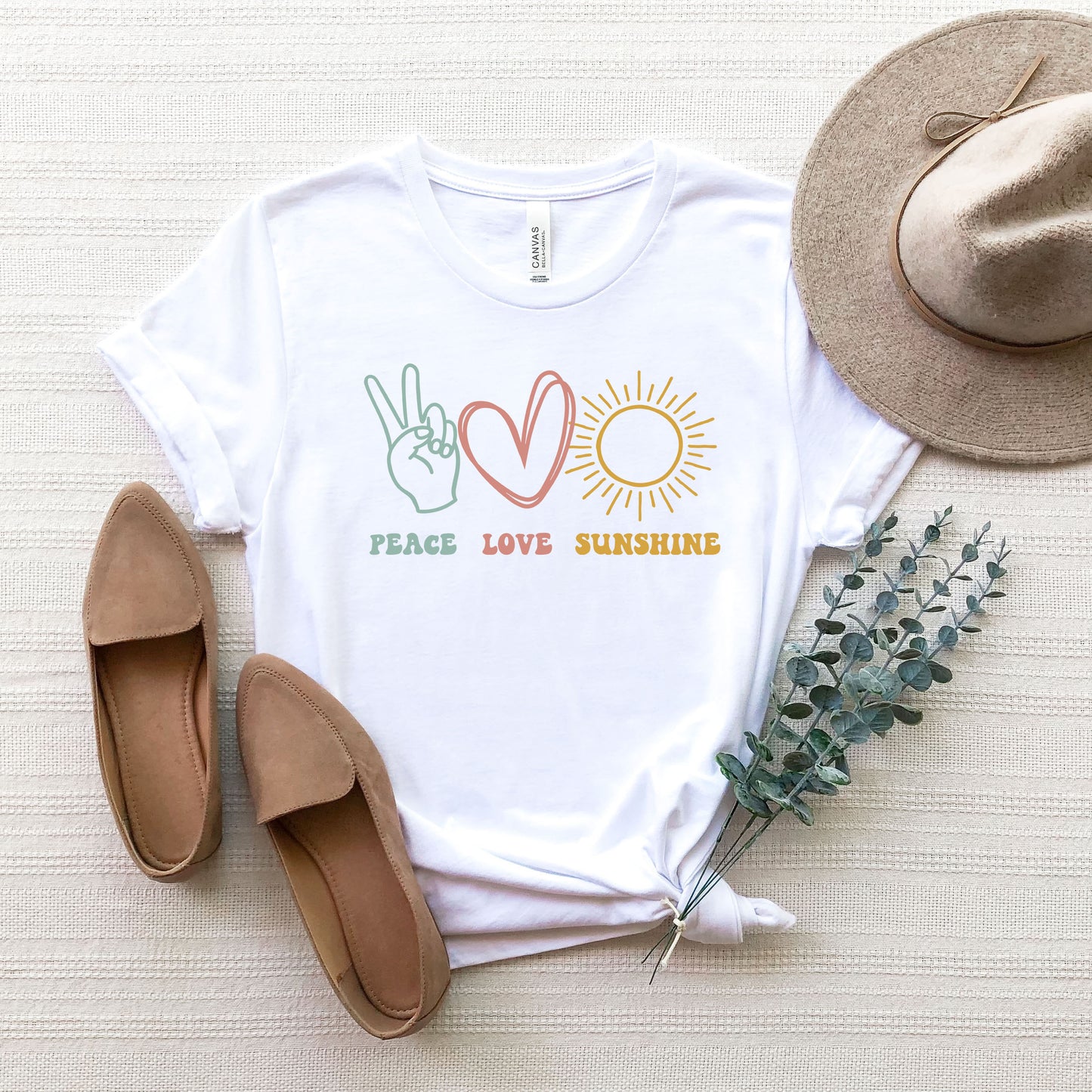 Peace Love Sunshine | Short Sleeve Graphic Tee