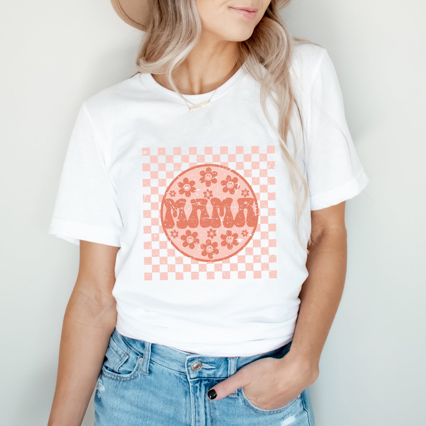 Checkered Mama Flowers | Short Sleeve Graphic Tee