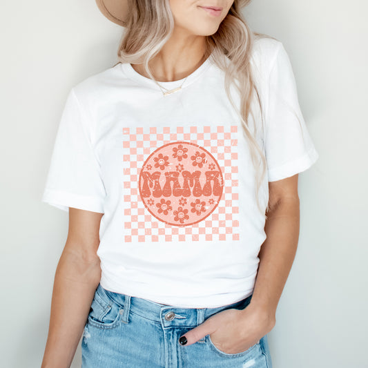 Checkered Mama Flowers | Short Sleeve Graphic Tee