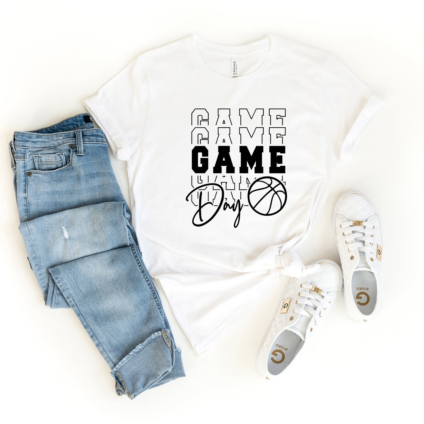 Game Day Stacked Basketball | Short Sleeve Graphic Tee