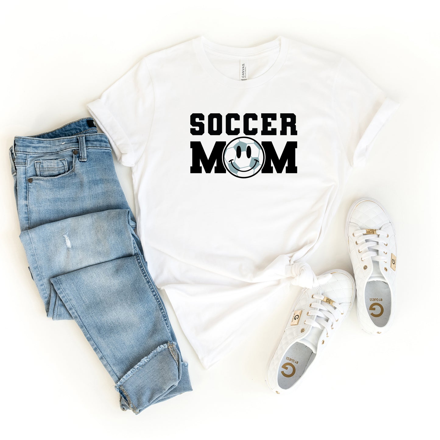 Soccer Mom Smiley Face | Short Sleeve Graphic Tee