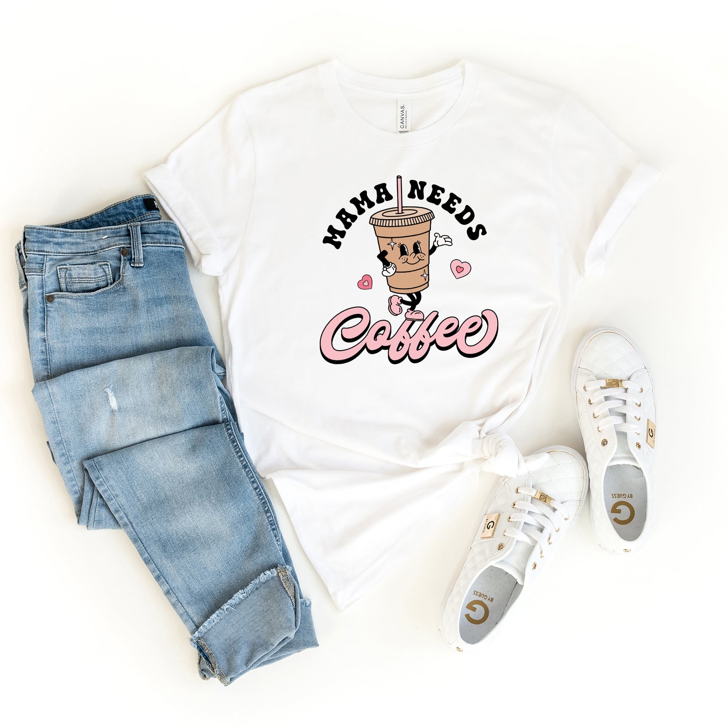 Retro Mama Needs Coffee | Short Sleeve Graphic Tee