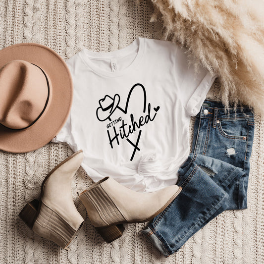Getting Hitched Cowboy Hat | Short Sleeve Graphic Tee