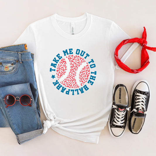 Take Me Out To The Ballpark Leopard | Short Sleeve Graphic Tee