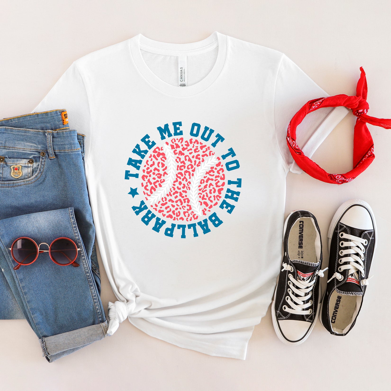 Take Me Out To The Ballpark Leopard | Short Sleeve Graphic Tee