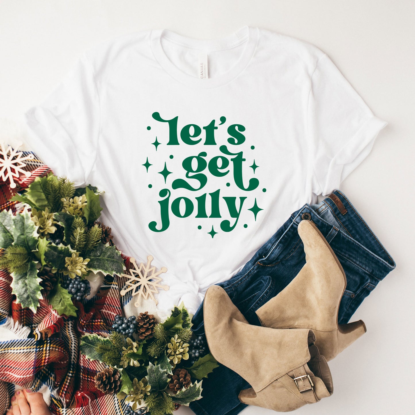 Whimsical Let's Get Jolly | Short Sleeve Graphic Tee