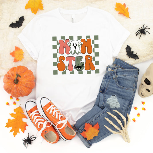 Checkered Momster Ghost | Short Sleeve Graphic Tee