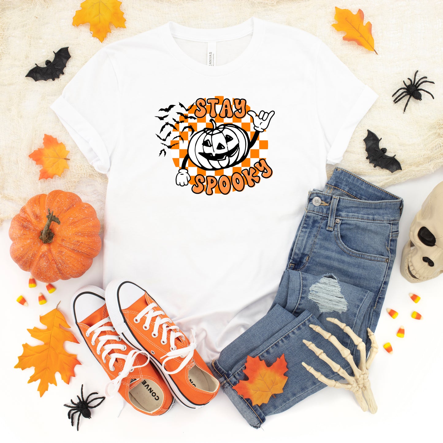 Stay Spooky Checkered | Short Sleeve Graphic Tee