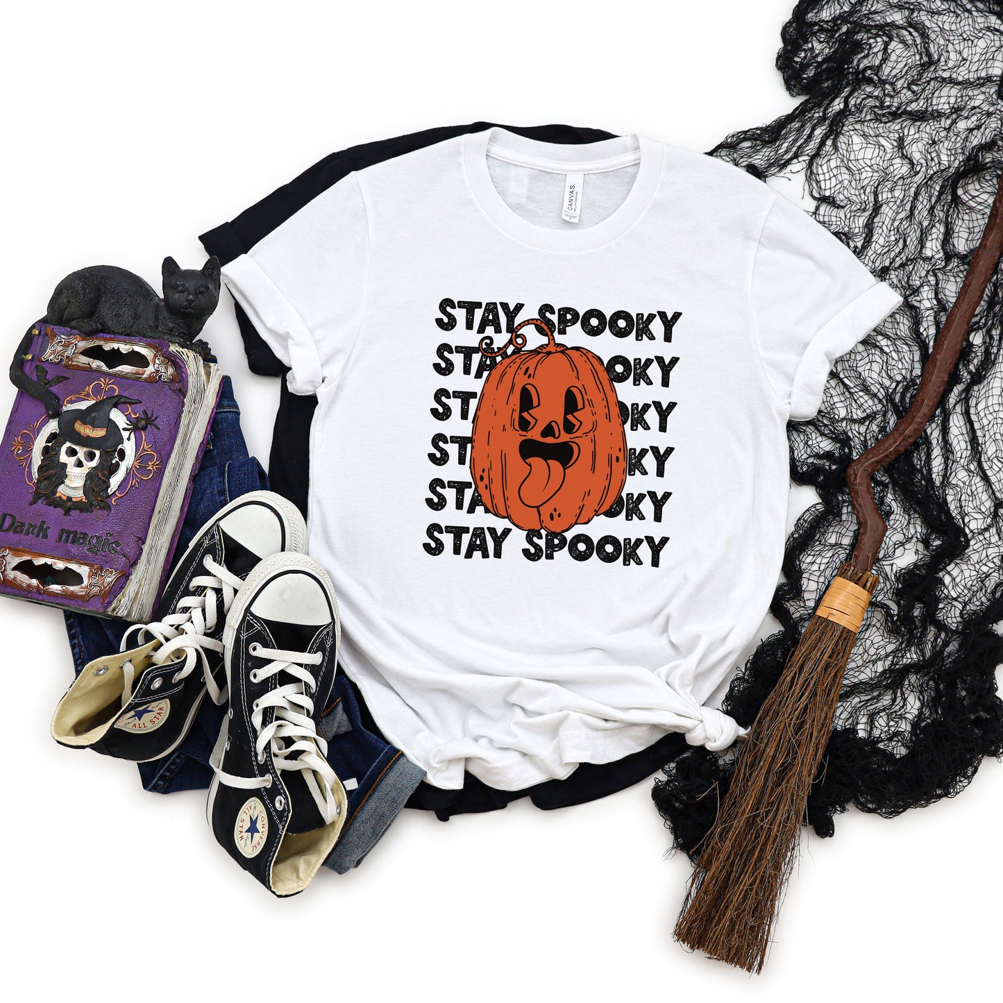 Stay Spooky Stacked Pumpkin | Short Sleeve Crew Neck