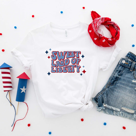 Sweet Land Of Liberty Retro | Short Sleeve Graphic Tee