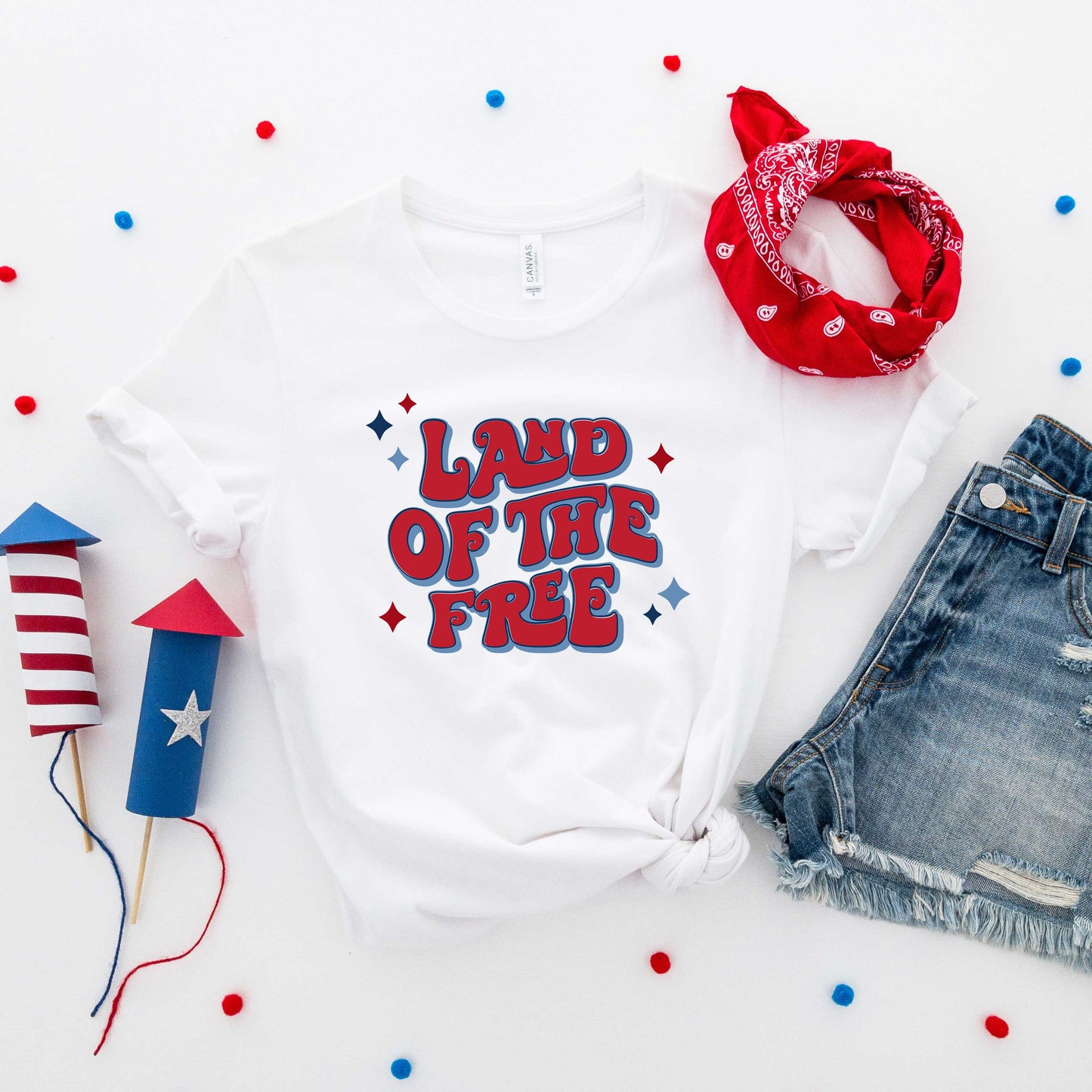 Land Of The Free Retro | Short Sleeve Graphic Tee
