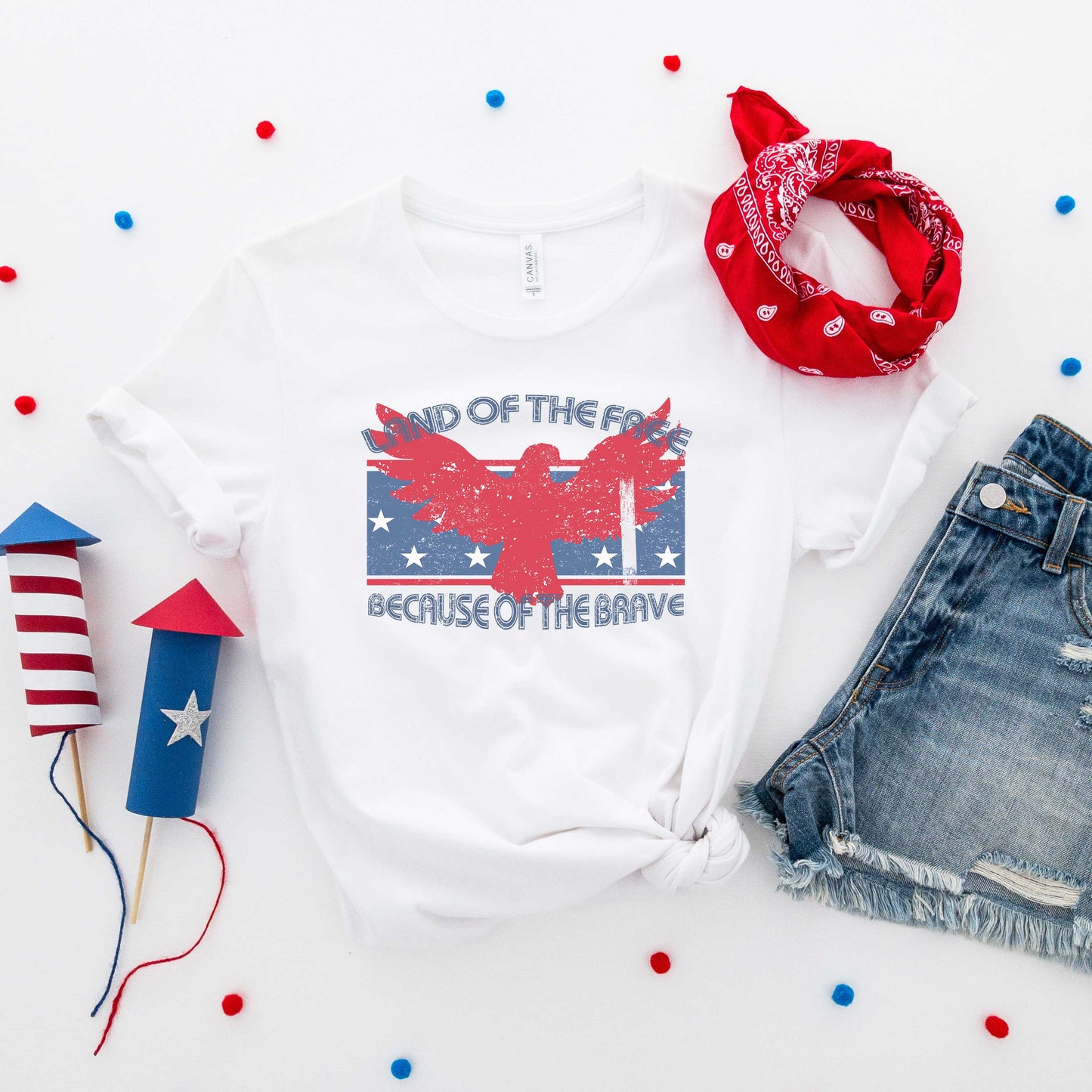 Land Of The Free Eagle | Short Sleeve Graphic Tee